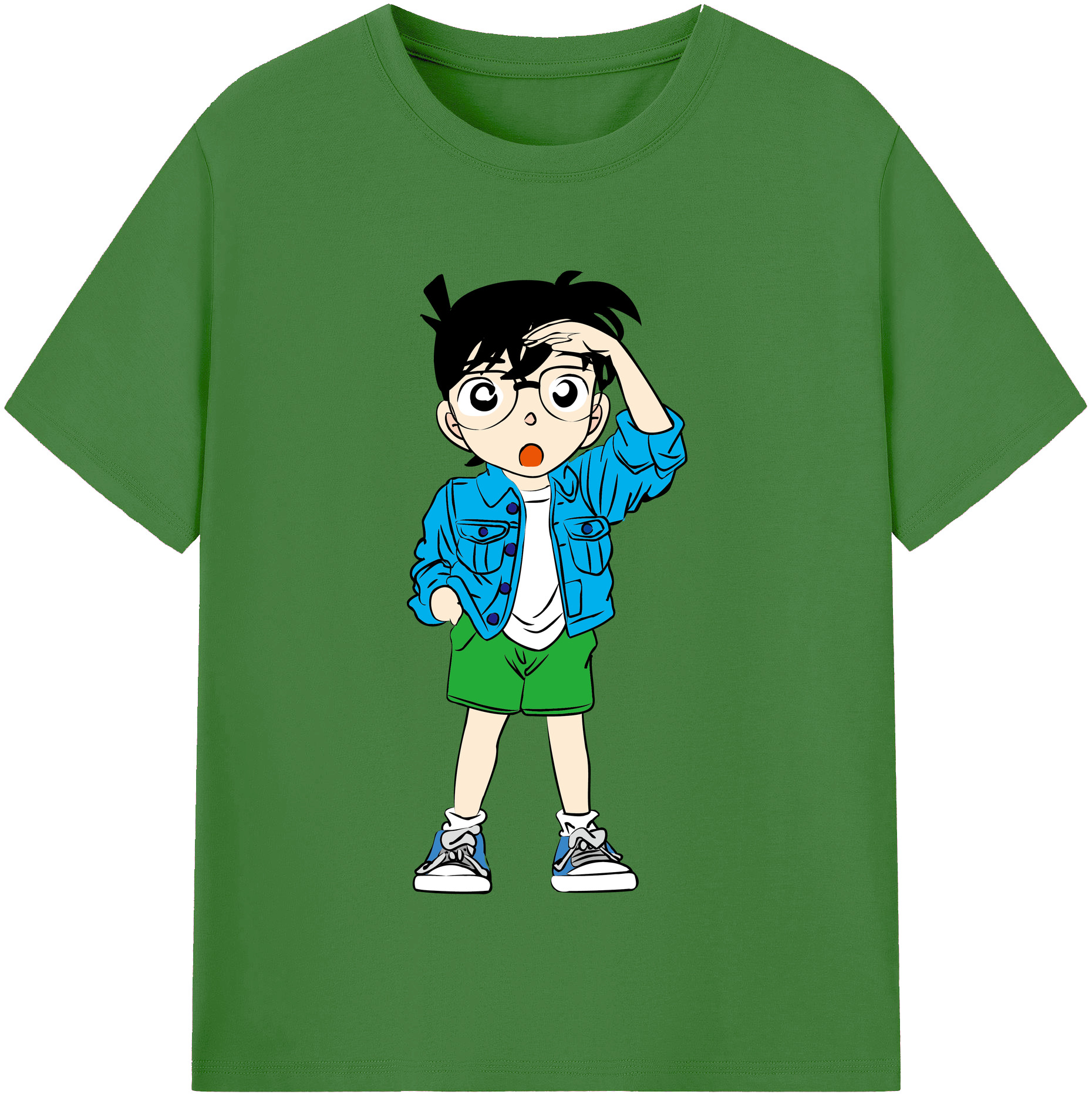 （画像用） 名探偵コナン 江戸川 コナン Detective Conan Conan Edogawa レディースカジュアルプリントTシャツ（綿100％）